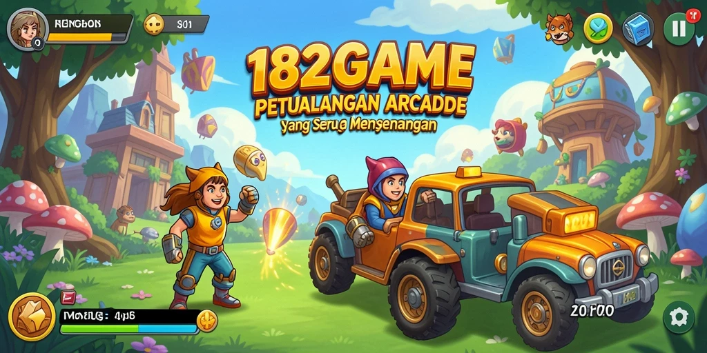 Tampilan gameplay seru dari 182GAME, menampilkan aksi arcade yang mendebarkan.