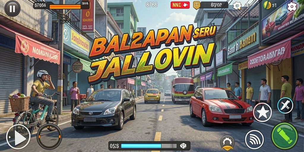 Screenshot gameplay balapan mendebarkan di 8768.