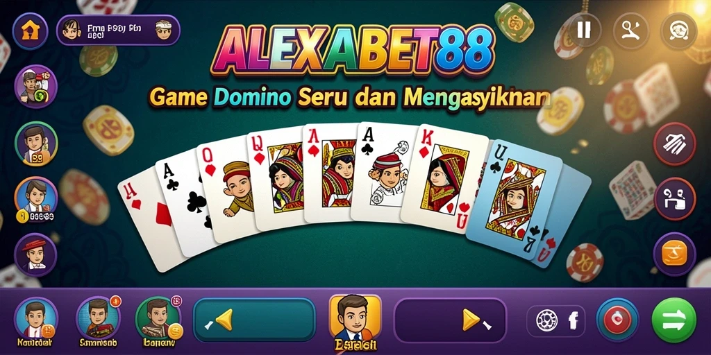 Screenshot ALEXABET88 menunjukkan pengalaman bermain domino yang seru.