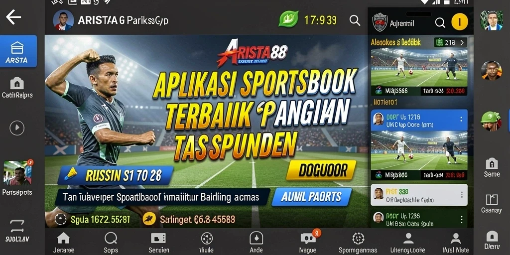 Screenshot utama ARISTA88 menampilkan fitur taruhan olahraga yang menarik.