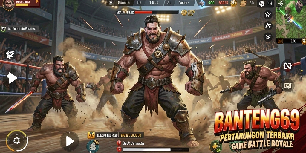 Tangkapan layar menunjukkan aksi pertempuran seru dalam game Battle Royale.