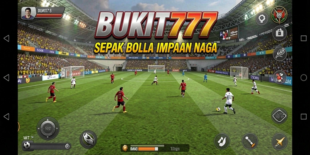 Tampilan gameplay seru dalam permainan sepak bola BUKIT777.