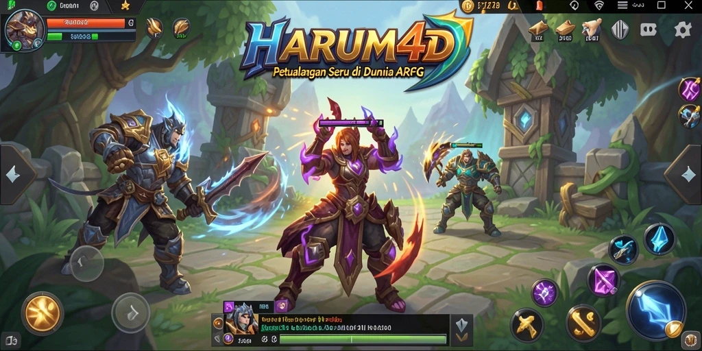 Tangkapan layar menampilkan battle epik dalam HARUM4D, penuh aksi dan strategi.