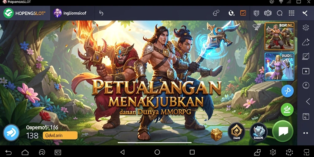Tampilan gameplay HOPENGSLOT yang mengesankan dalam petualangan MMORPG.