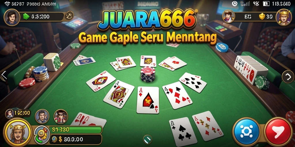 Tampilan gameplay JUARA666 dengan suasana Gaple yang menyenangkan.