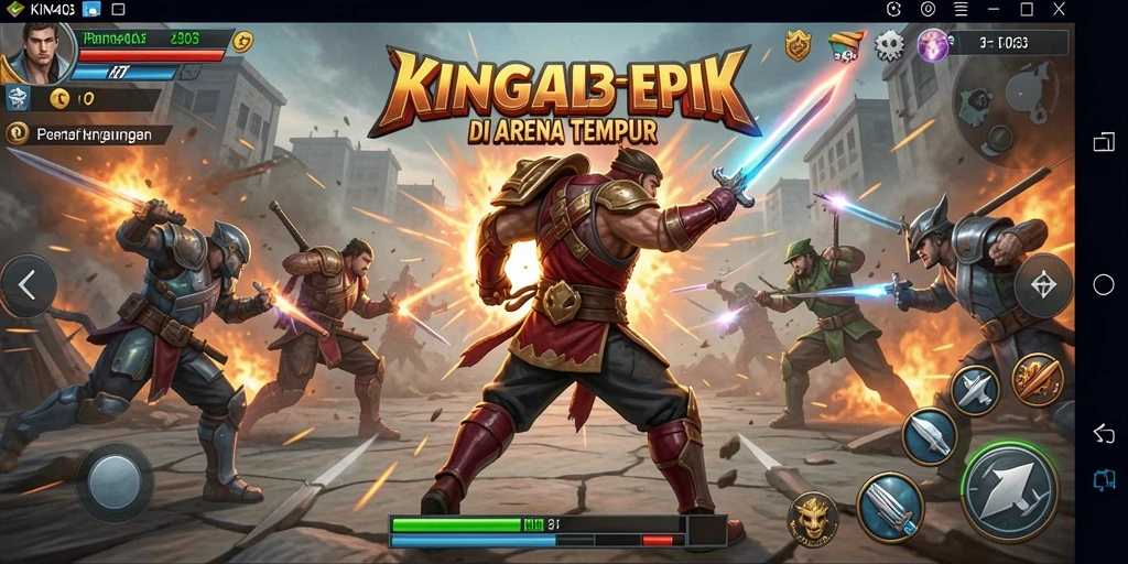 Tampilan gameplay KING403 yang seru dan mendebarkan di arena pertarungan.