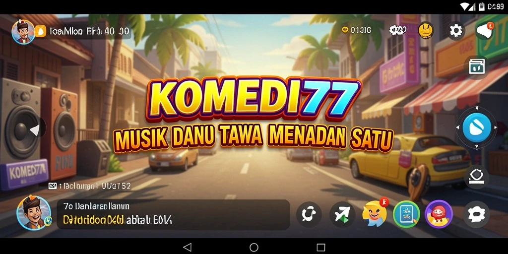Tangkapan layar KOMEDI77 menampilkan aksi gameplay musik yang seru dan menghibur.