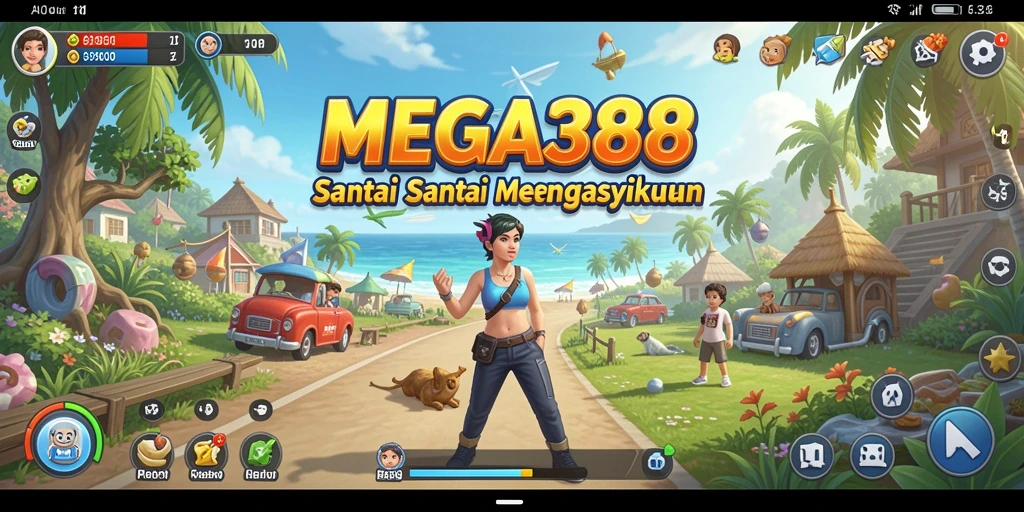 Tampilan gameplay MEGA388 yang menarik dan penuh warna.