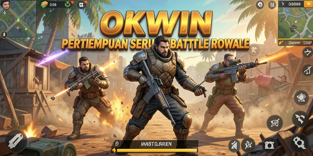 Tangkapan layar permainan OKWIN dengan aksi Battle Royale mendebarkan.