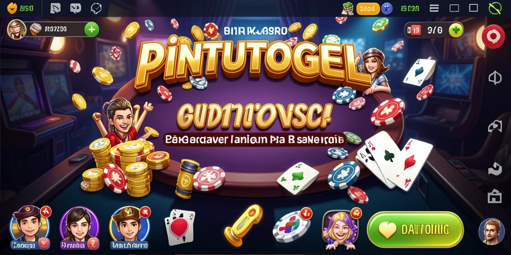 Gameplay seru PINTUTOGEL di layar penuh dengan banyak pilihan permainan kasino.