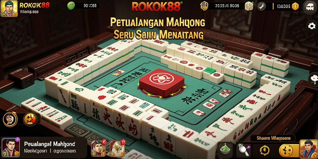 Tampilan gameplay Mahjong yang seru dan menantang di ROKOK88.