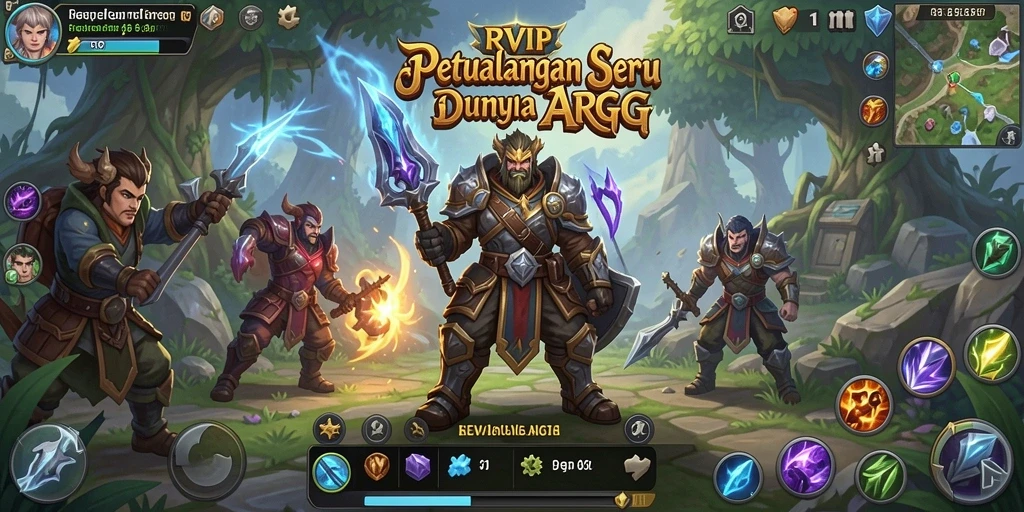 Screenshot menunjukkan aksi seru dalam pertempuran ARPG RVIP.
