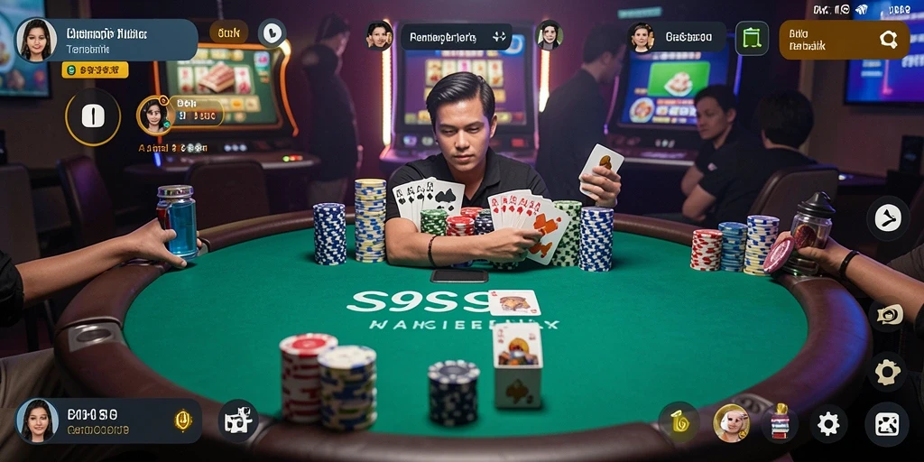 Screenshot gameplay S9S9 menunjukkan pemain sedang menikmati permainan Poker.