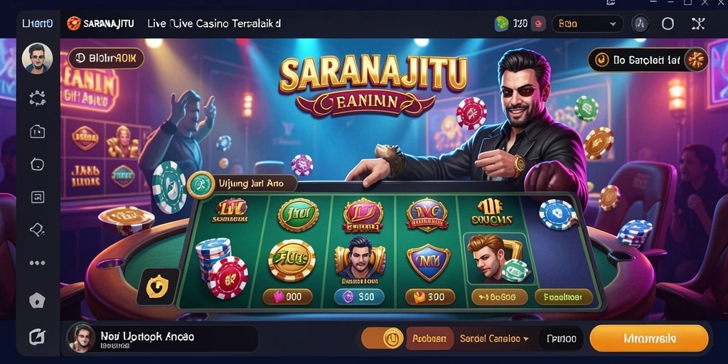Tampilan menarik dari gameplay Live Casino SARANAJITU yang mengasyikkan.