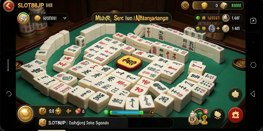 Screenshot utama SLOT88JP menampilkan gameplay Mahjong yang seru dan interaktif.