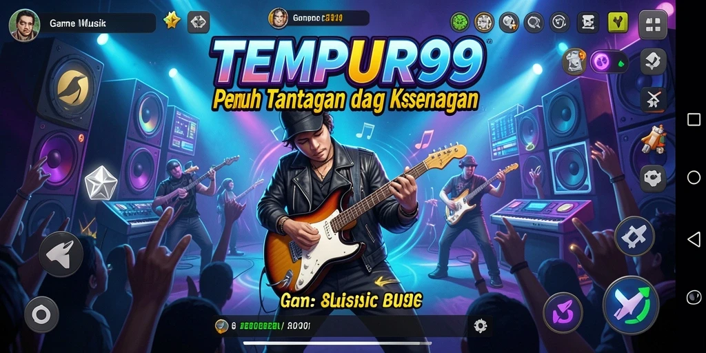 Tangkapan layar gameplay TEMPUR99 yang menampilkan keseruan musik.