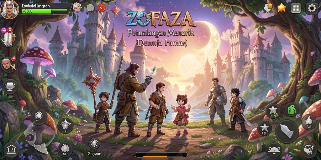 Gameplay ZOFAZA yang menampilkan petualangan seru di dunia fantastis.